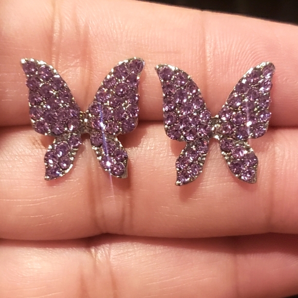 Jewelry - Rhinestone Butterfly Earrings